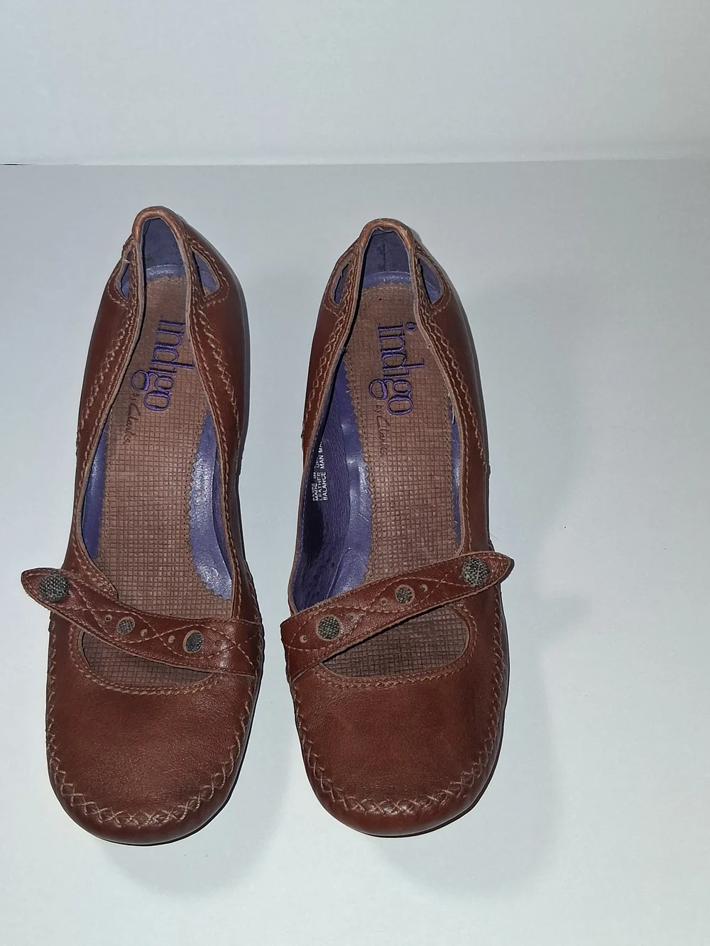 Indigo by Clarks Women's Brown Leather Heels, Like New, Womens Size 8.5 M